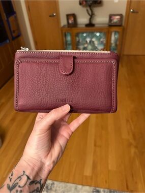 Consuela plum slim wallet